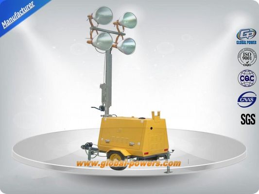 Portable-Anhänger-beweglicher Lichtmast-Dieselgenerator LED 9m mit drücken von Hand ein fournisseur